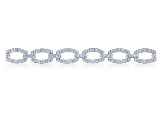 Kwiat 18k White Gold Oval Link Diamond Bracelet