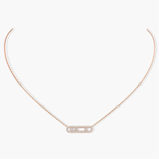 Messika Baby Move Pavé Necklace in 18k Rose Gold & 1/3ct Diamonds