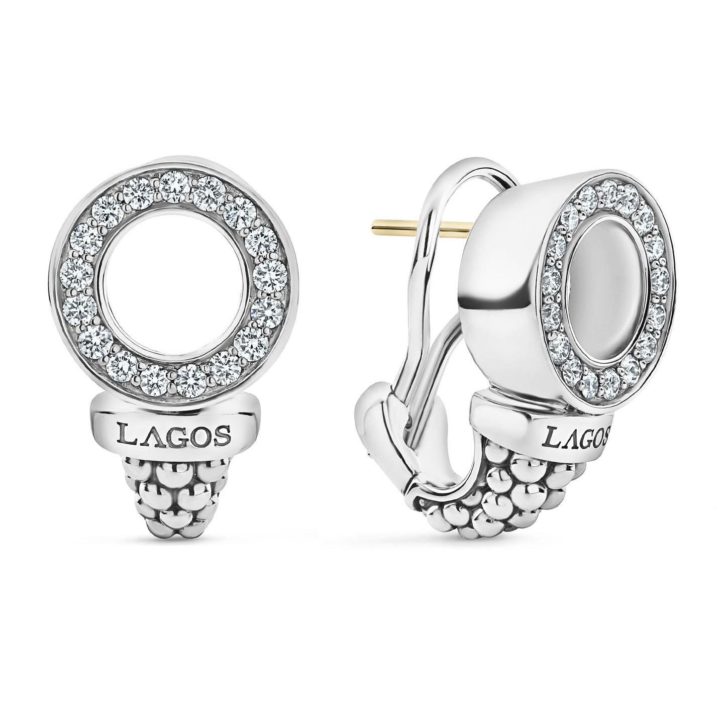 Lagos Caviar Diamond Circle Earrings