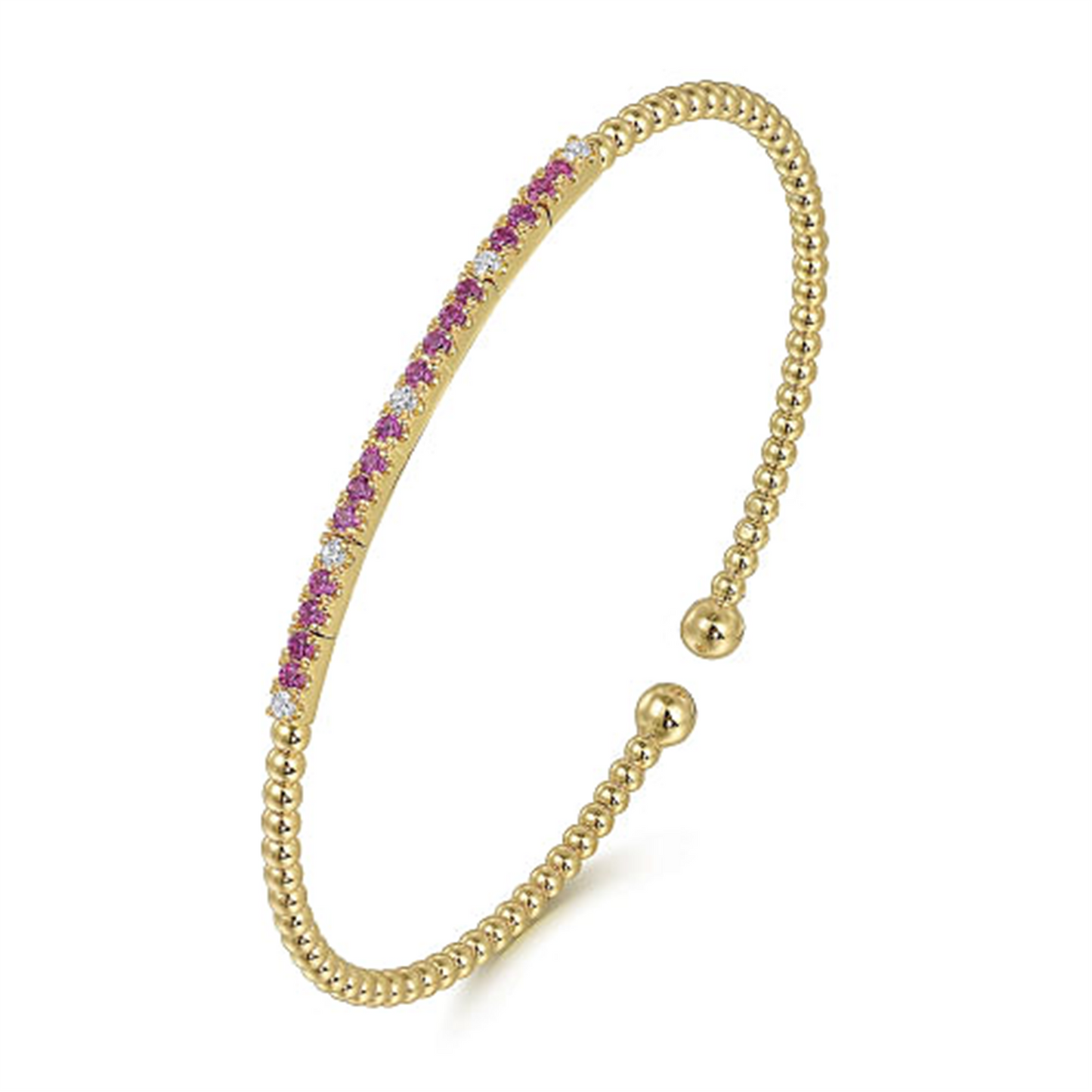 Gabriel & Co. Gold Bujukan Diamond & Ruby Split Bangle
