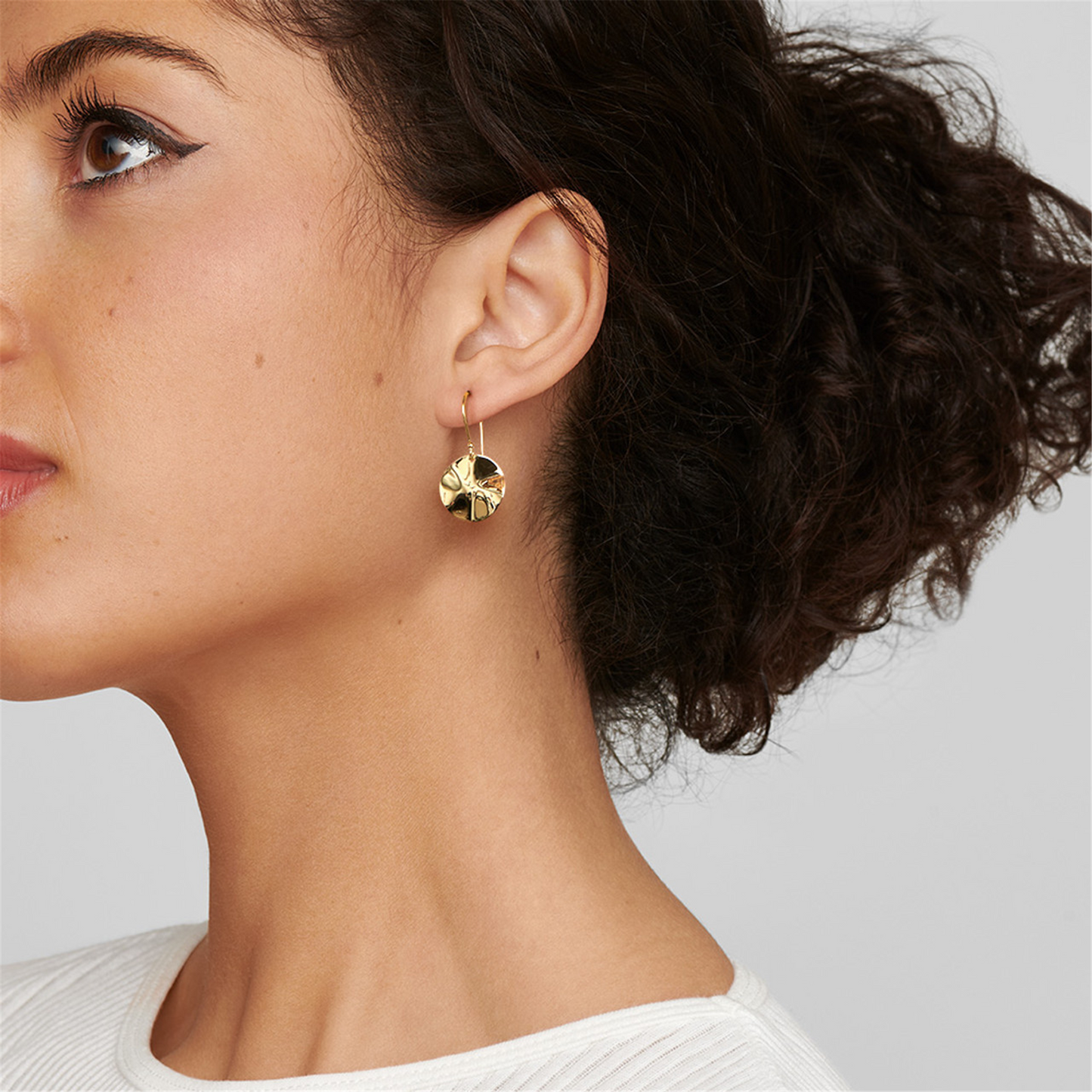 Ippolita Gold Mini Wavy Disc Drop Earrings