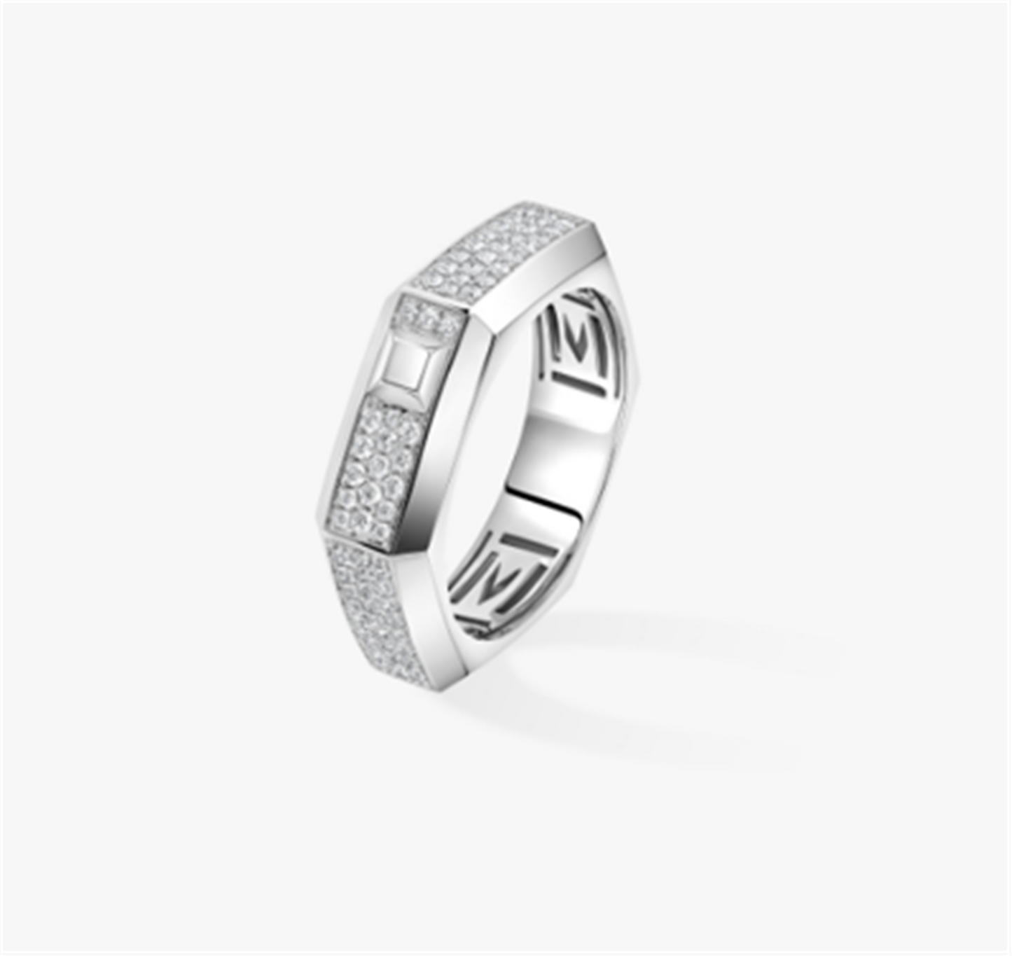 Messika Moderniste Pavé Diamond Ring, Medium in 18k White Gold