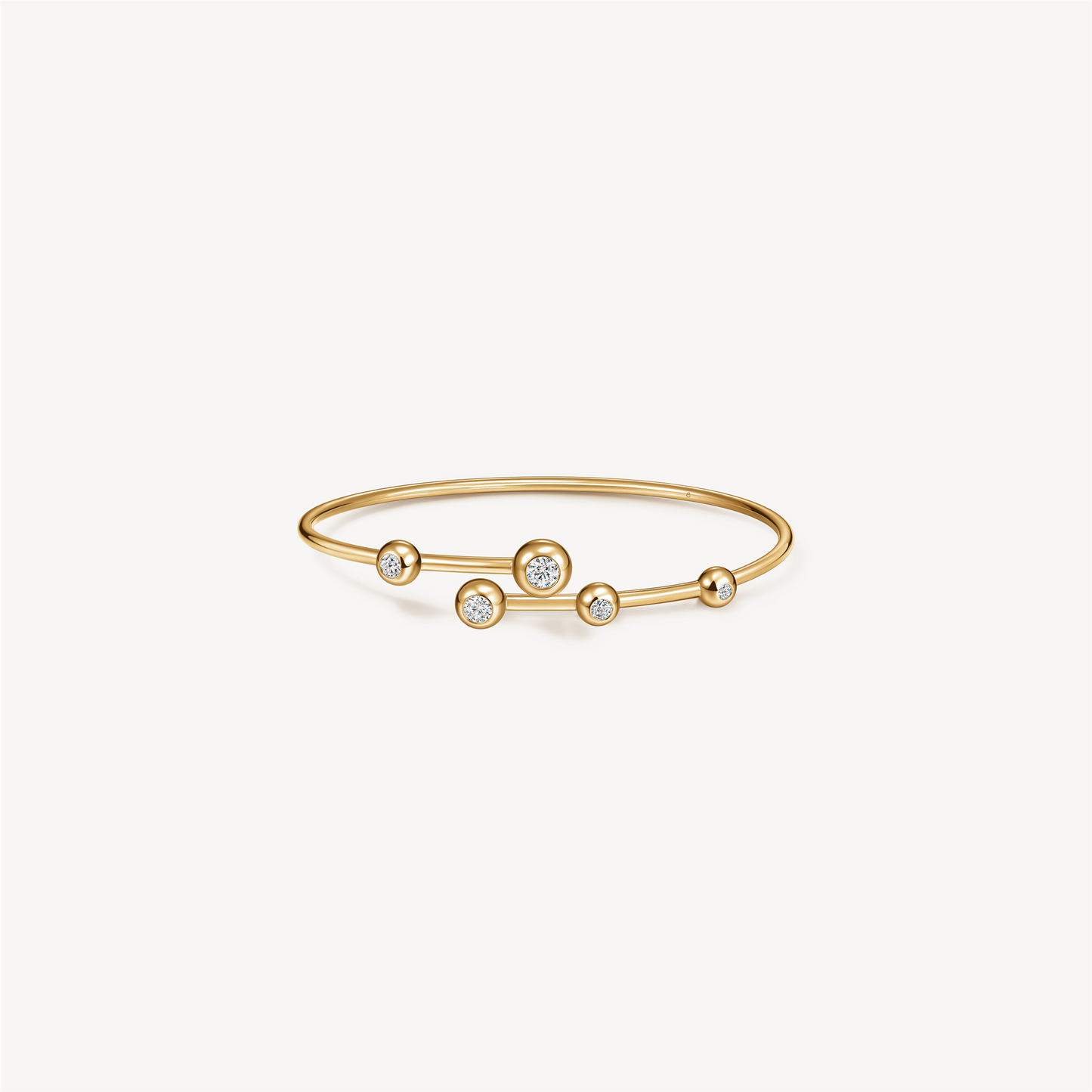 Hearts On Fire Dream Floating Flexi Bangle in 18k Yellow Gold