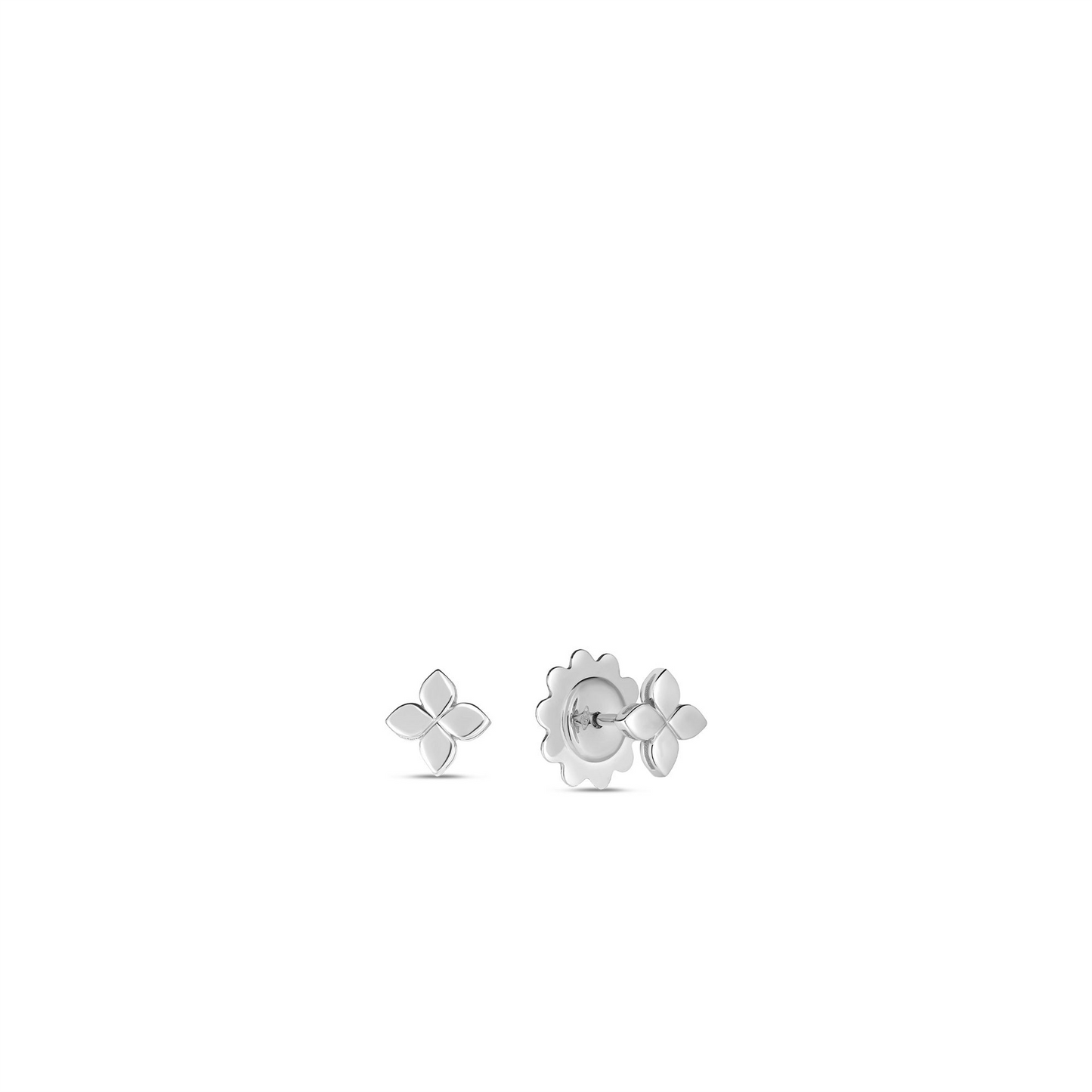 Roberto Coin Small Flower Stud Earrings in 18k White Gold