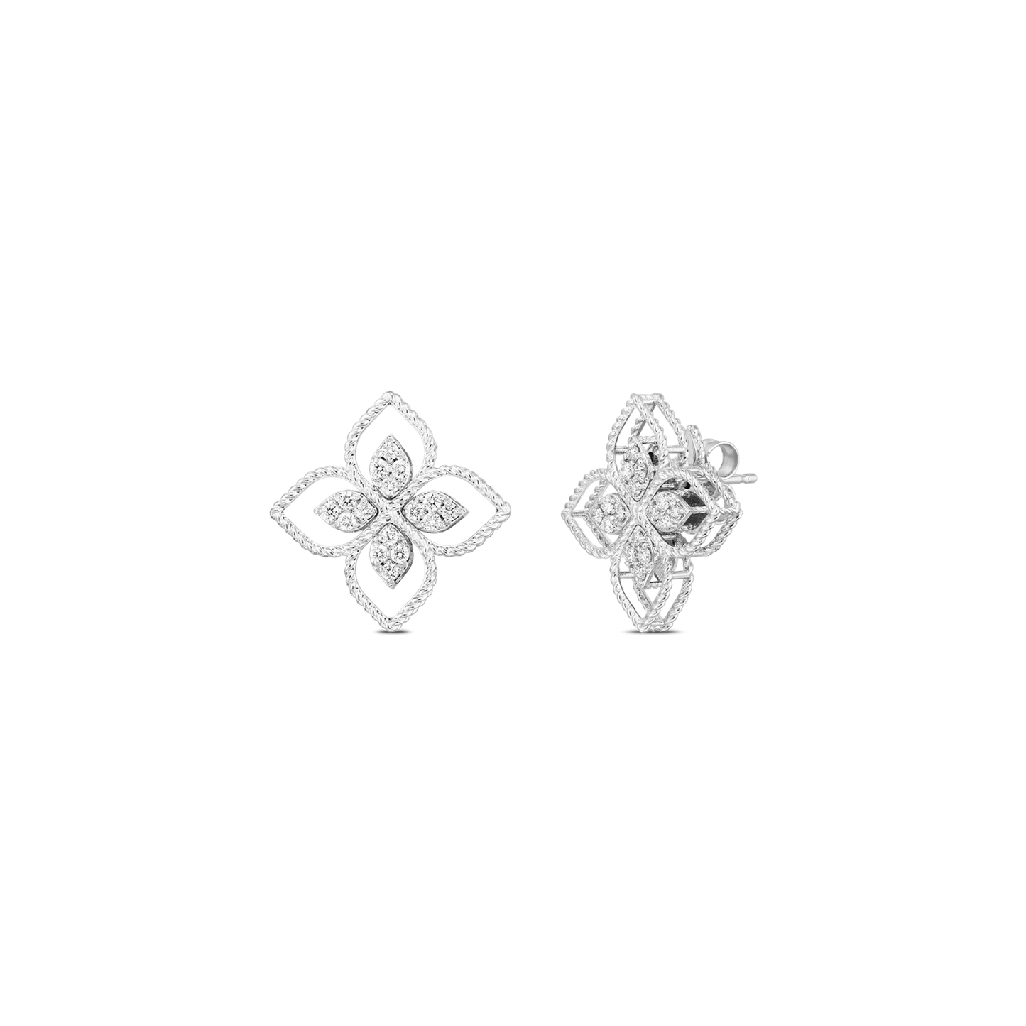 Roberto Coin Diamond Principessa Flower Earrings