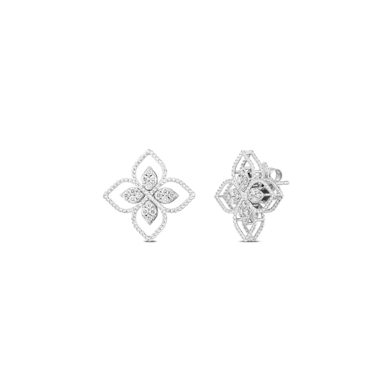 Roberto Coin Diamond Principessa Flower Earrings