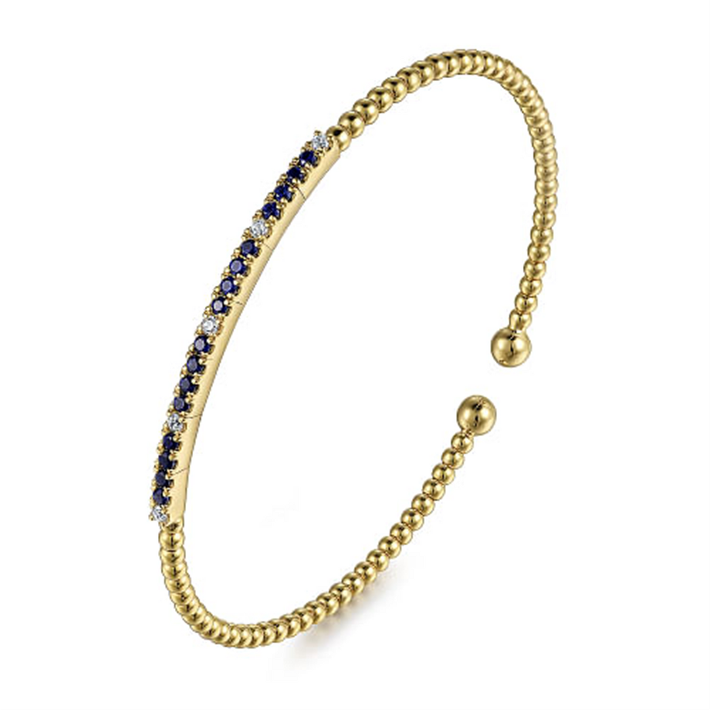 Gold Bujukan Diamond & Blue Sapphire Split Bangle