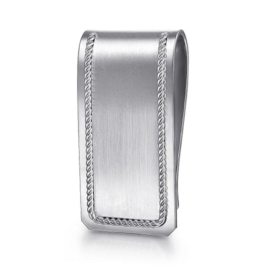 Gabriel & Co. Sterling Silver Money Clip with Twisted Rope Trim
