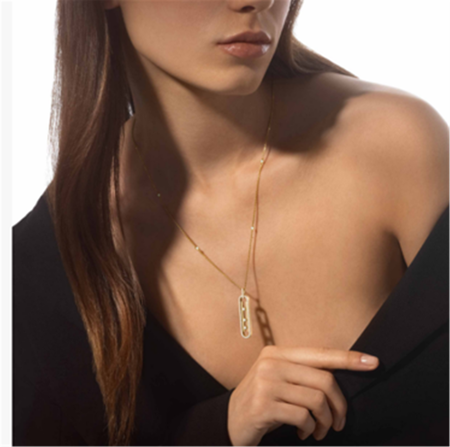 Messika Move 10th Diamond Pave Necklace in 18k Yellow Gold, Small