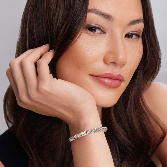 Lagos Single Station Diamond Caviar Bracelet