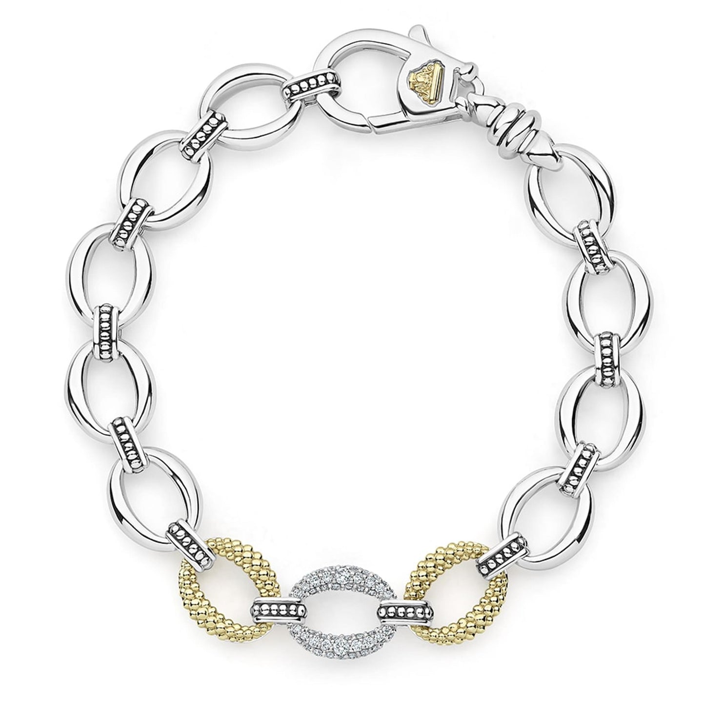 Lagos Single Station Diamond Link Bracelet