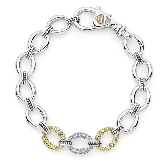 Lagos Single Station Diamond Link Bracelet