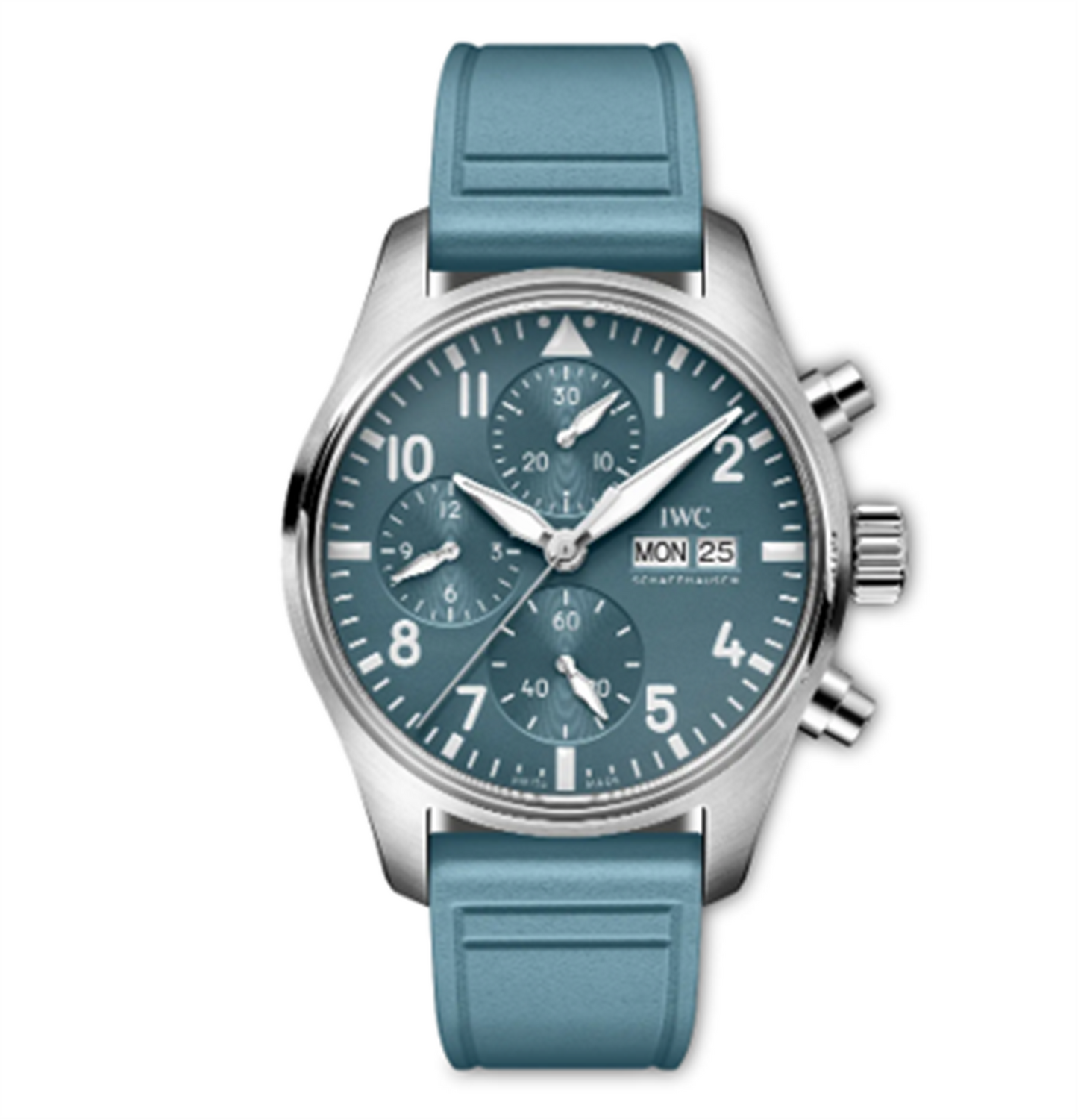 IWC Stainless Steel Pilot's Watch Chronograph 41mm - Blue Dial & Blue Rubber Strap