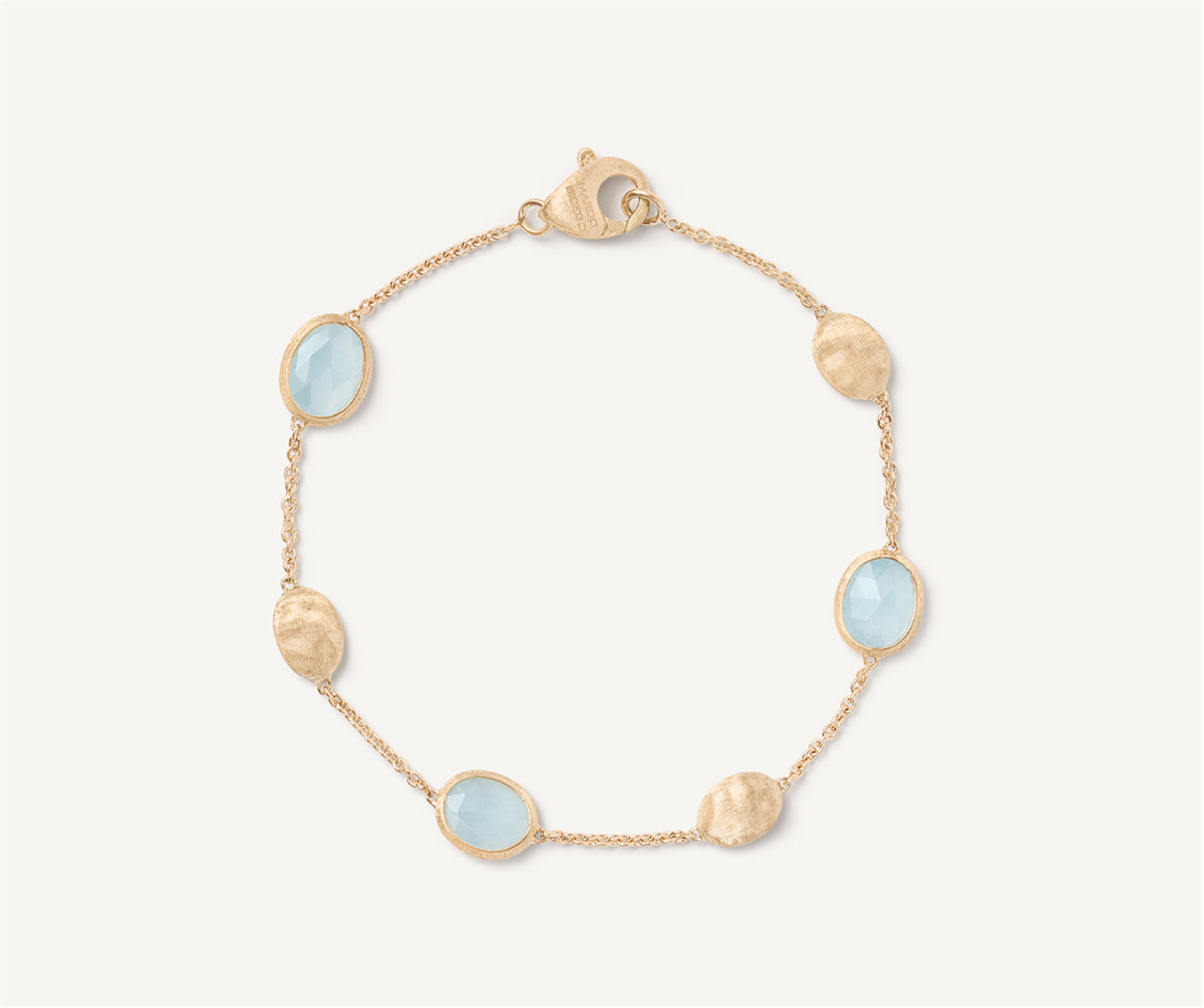 Marco Bicego 18k Yellow Gold Oval Aquamarine & Gold Bracelet