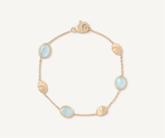 Marco Bicego 18k Yellow Gold Oval Aquamarine & Gold Bracelet