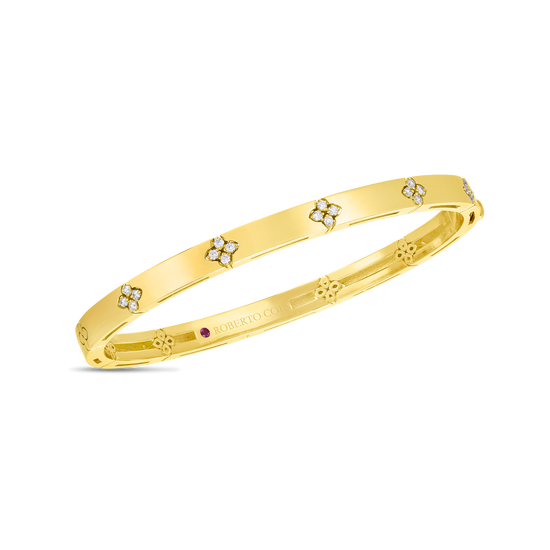 Roberto Coin Love in Verona Diamond Bangle in 18k Yellow Gold
