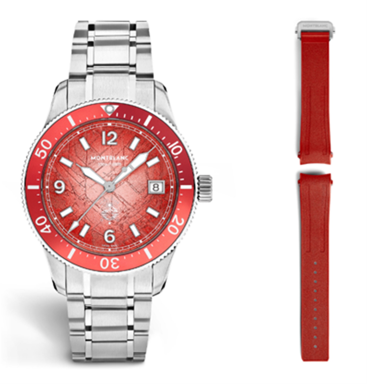 MontBlanc Stainless Steel Iced Sea Automatic Date 0 Oxygen Limited Edition - 300 Pieces