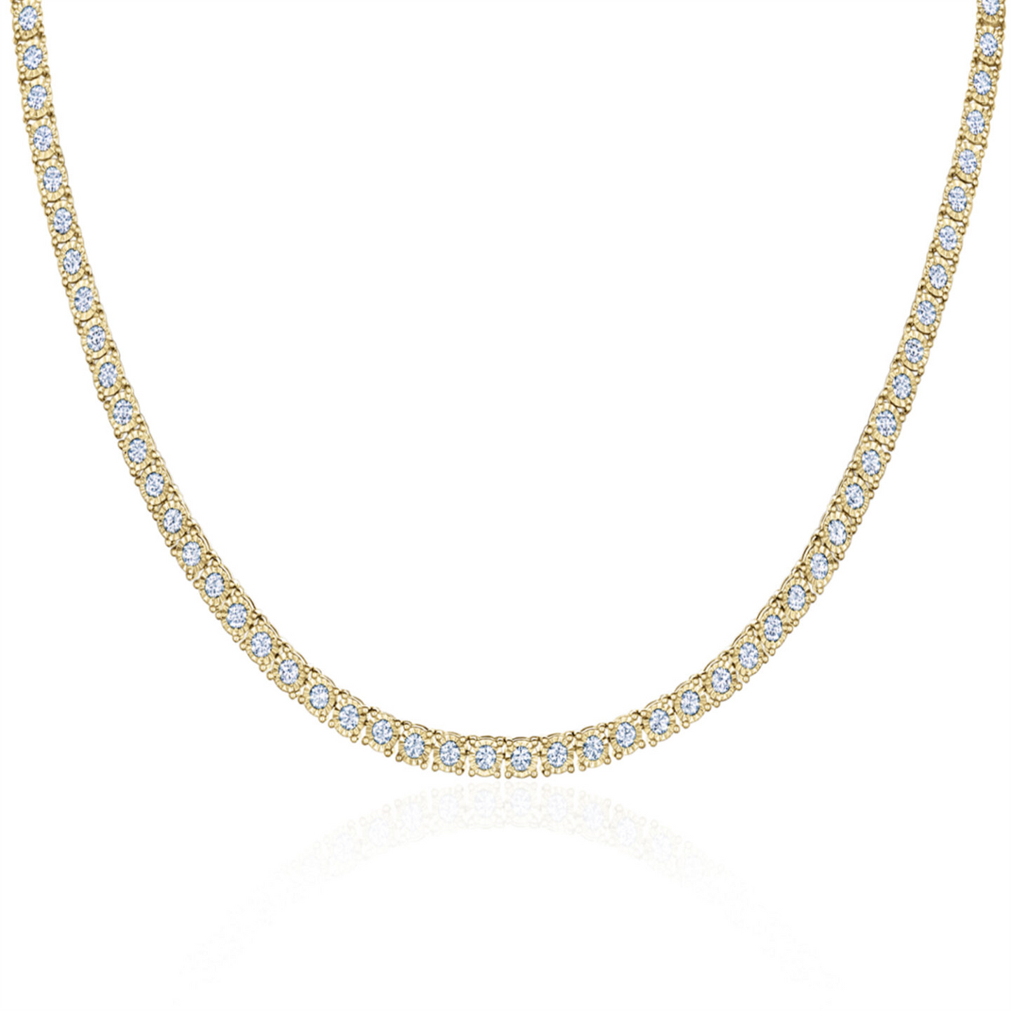 Kwiat Sunburst Line Necklace in 18k Yellow Gold & 3.9ct Diamonds