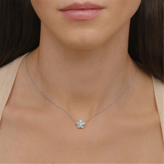 Kwiat Cluster Floral Pendant with Diamonds in 18k White Gold