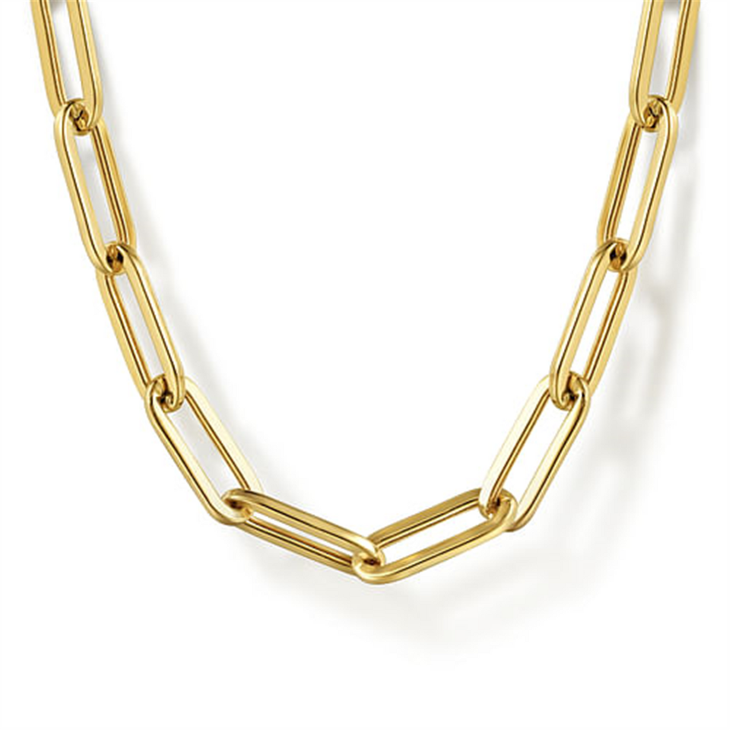 Gabriel & Co. Gold Hollow Paper Clip Chain Necklace