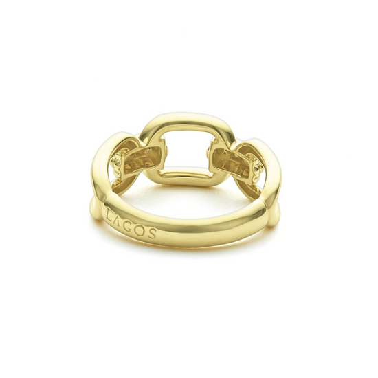 Lagos Gold Link Ring in 18k Gold