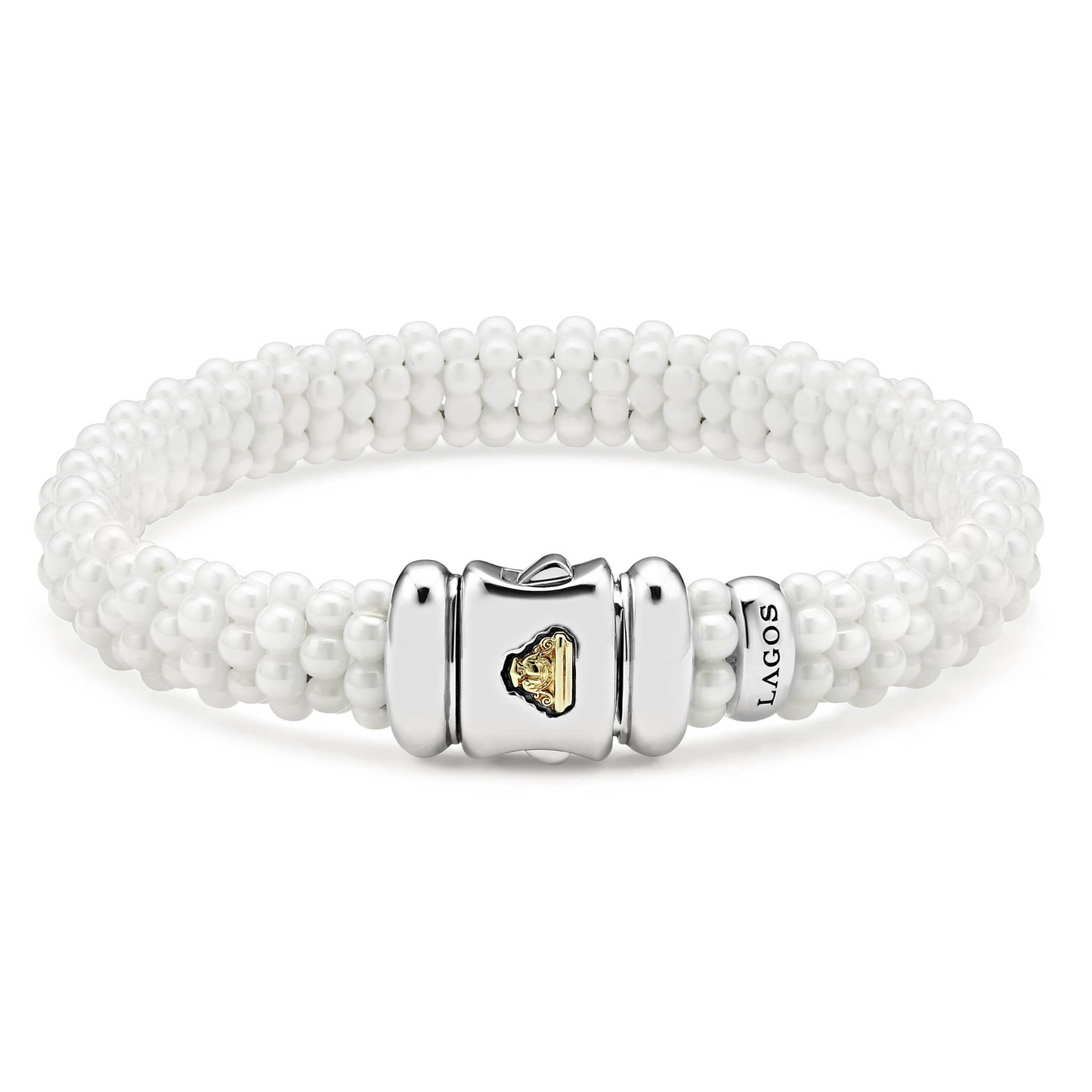 Lagos White Ceramic Beaded Bracelet
