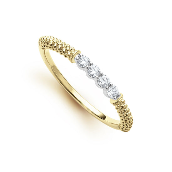 Lagos Superfine Diamond Stacking Ring in 18k Gold