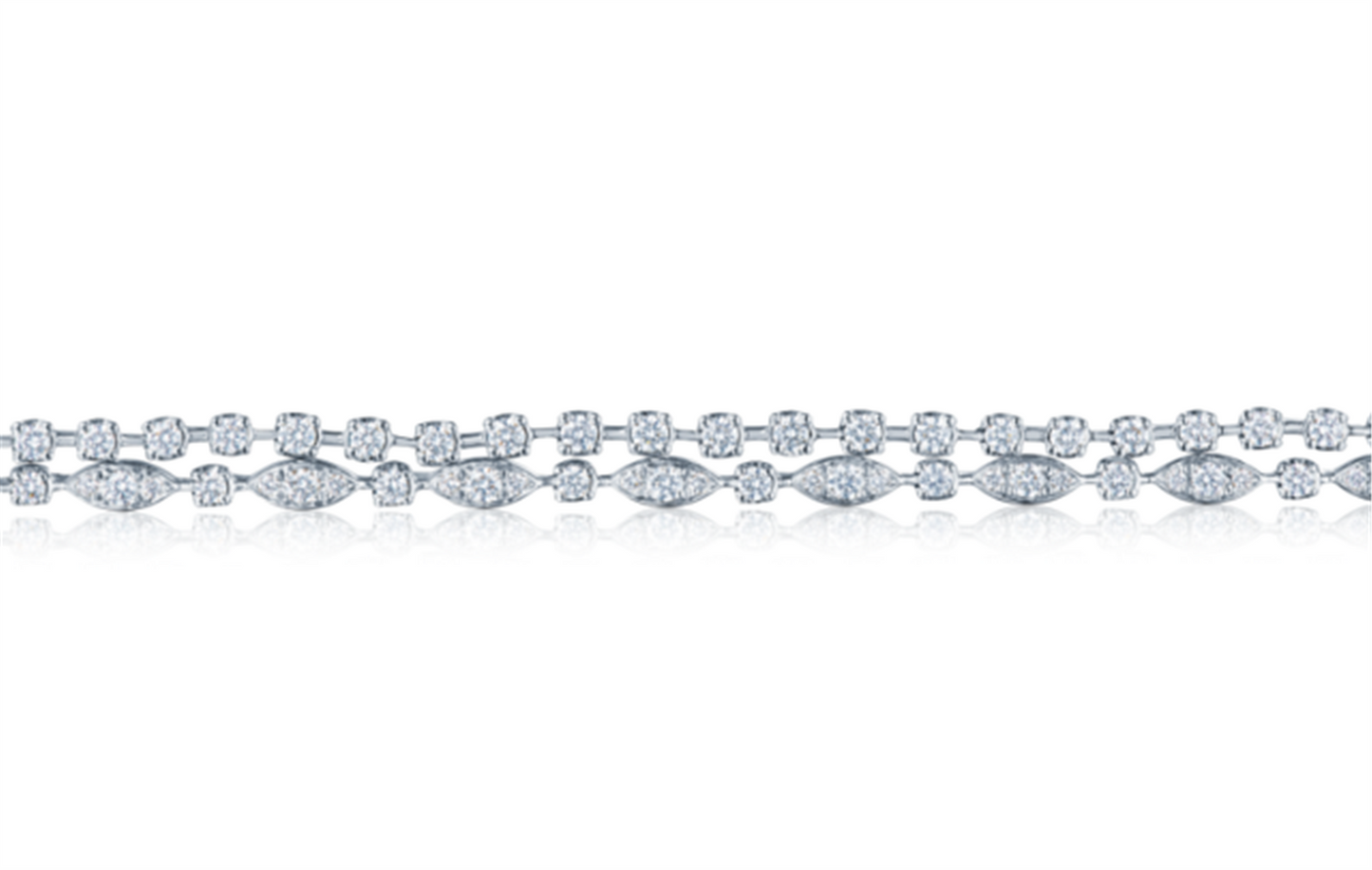 Kwiat Starry Night Double Line Diamond Bracelet in 18k White Gold