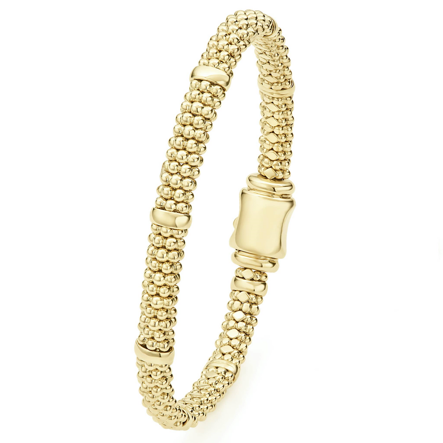 Lagos 18K Gold Station Caviar Bracelet