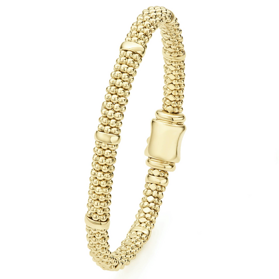 Lagos 18K Gold Station Caviar Bracelet