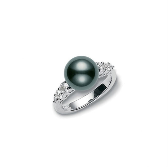 Morning Dew Black South Sea Cultured Pearl Ring