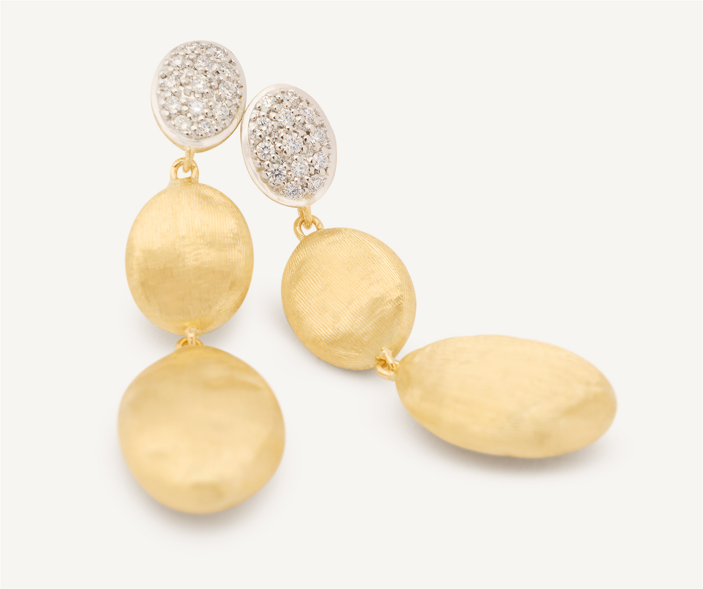 Marco Bicego Siviglia Triple Drop Diamond Earrings in 18k Two-Tone Gold