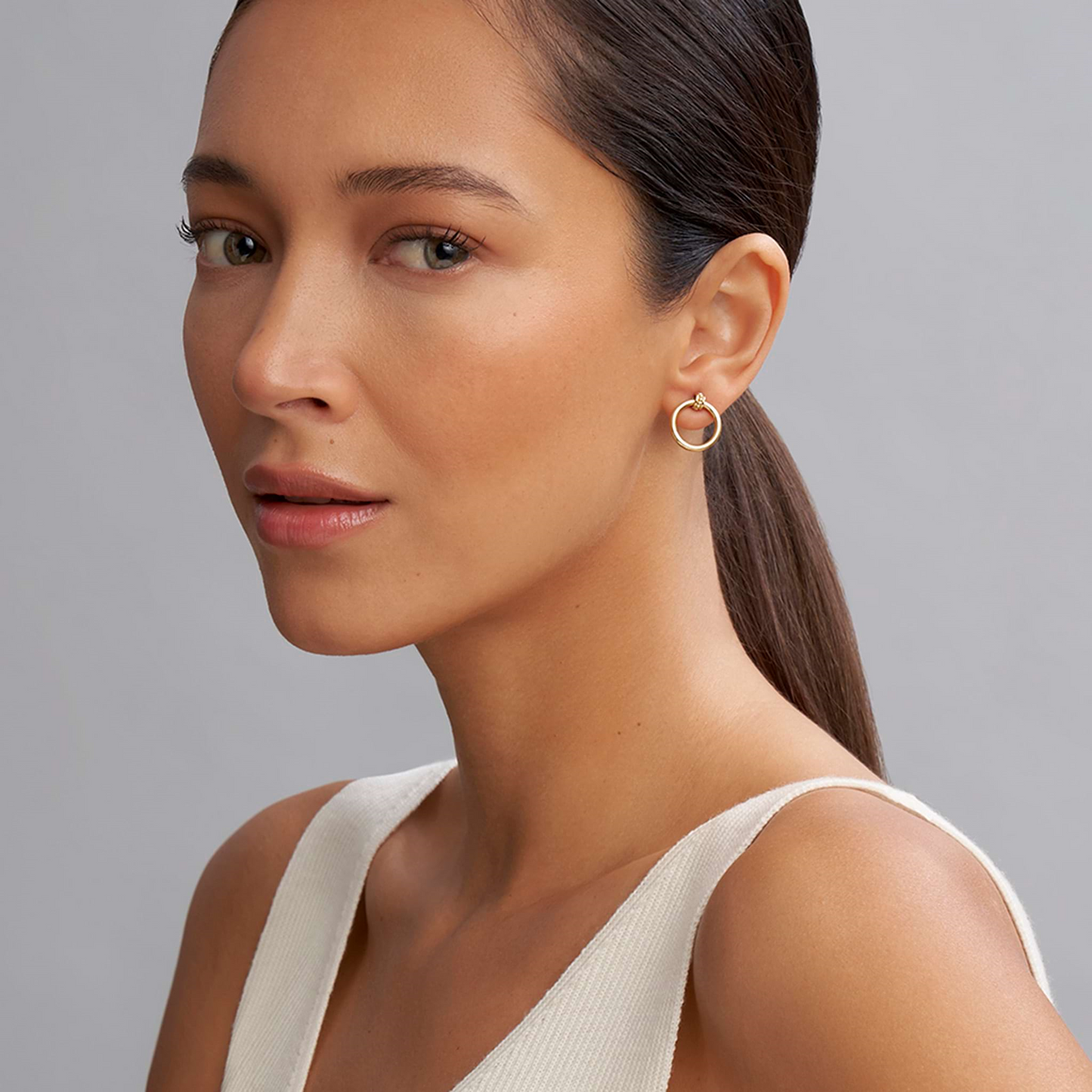 Lagos Circle Stud Earrings in 18k Gold