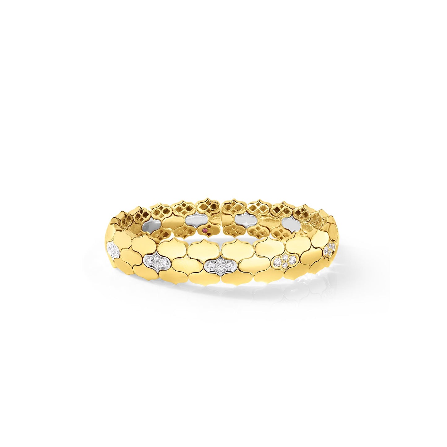 Roberto Coin Cobra Diamond Bangle Bracelet in Two-Tone 18k Gold