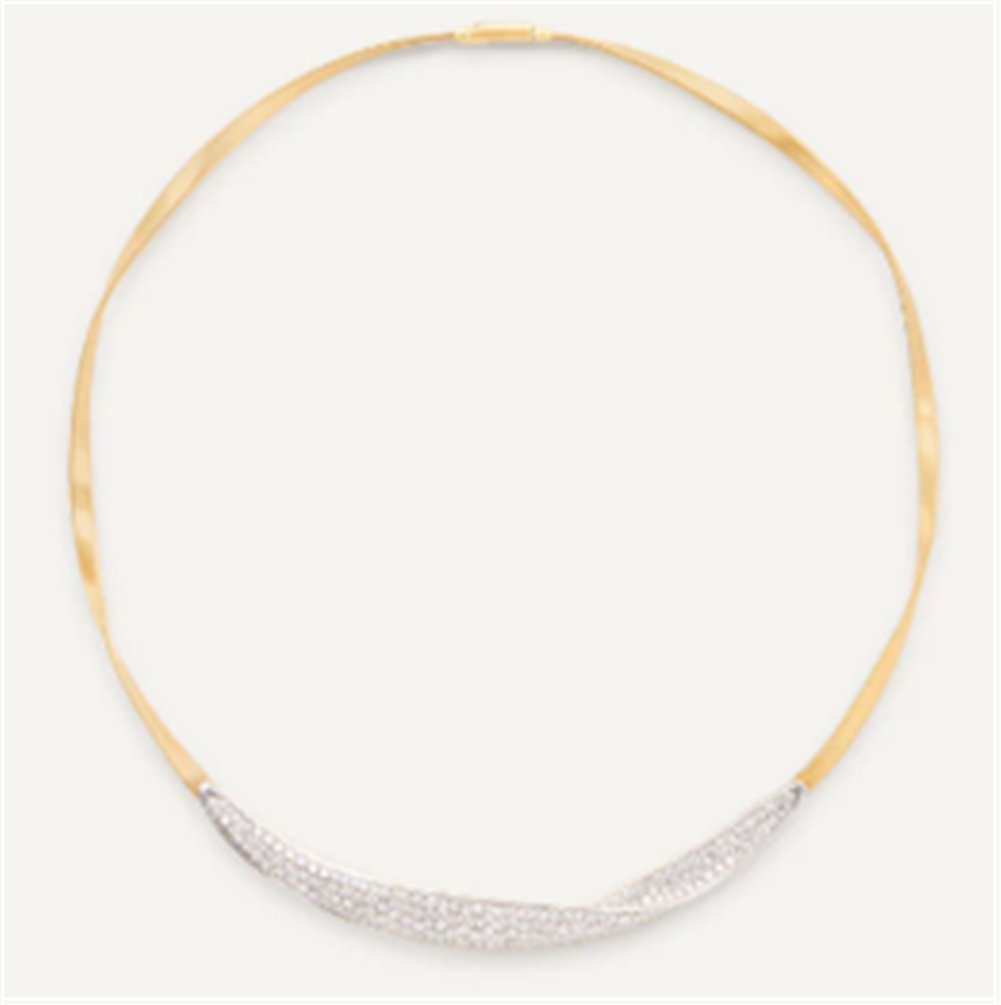 Marco Bicego Marrakech Diamond Pave Crossover Necklace in 18k Gold