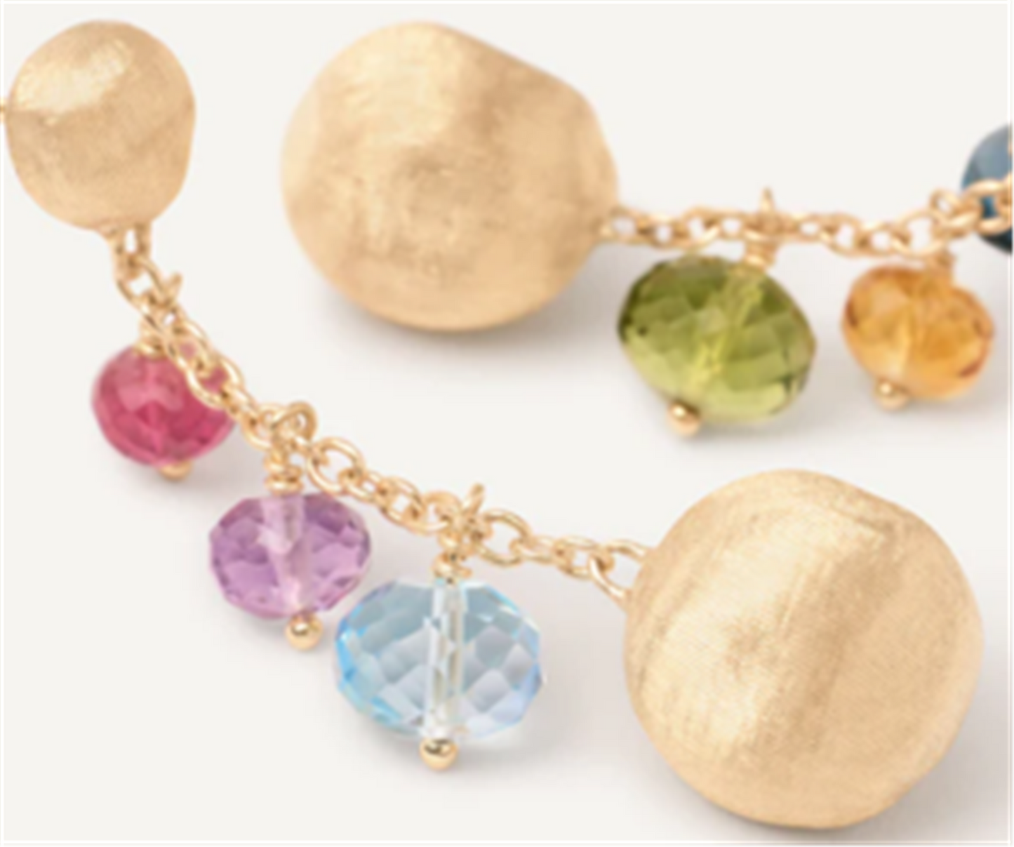 Maraco Bicego Africa Mixed Gemstone Short Drop Earrings in 18k Gold