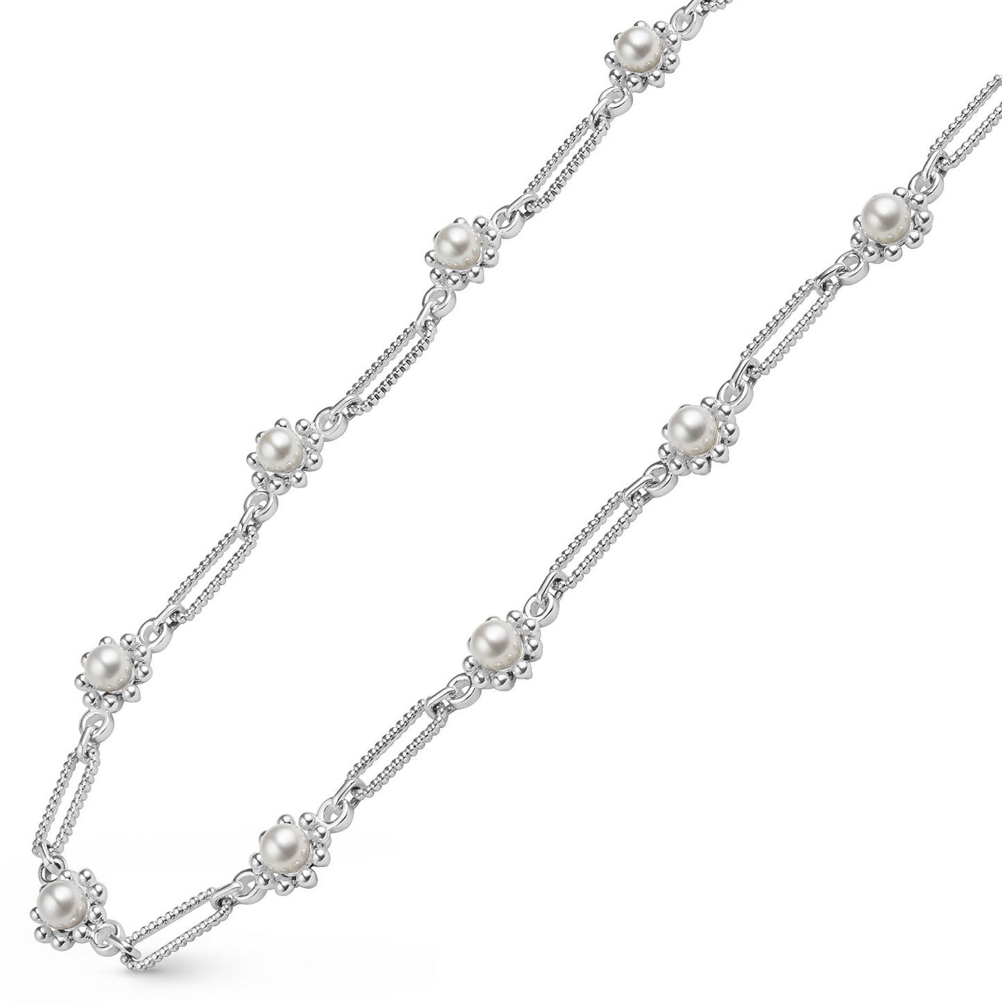 Lagos Fleur Pearl Link Necklace