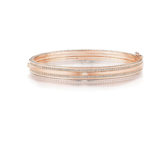 Penny Preville Double Diamond Row Engravable Bangle Bracelet