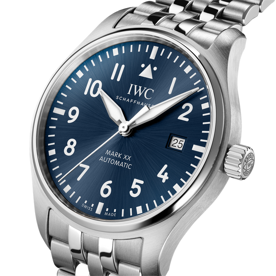 IWC Shaffhausen Pilot's Watch Mark XX with Blue Dial & Steel Strap