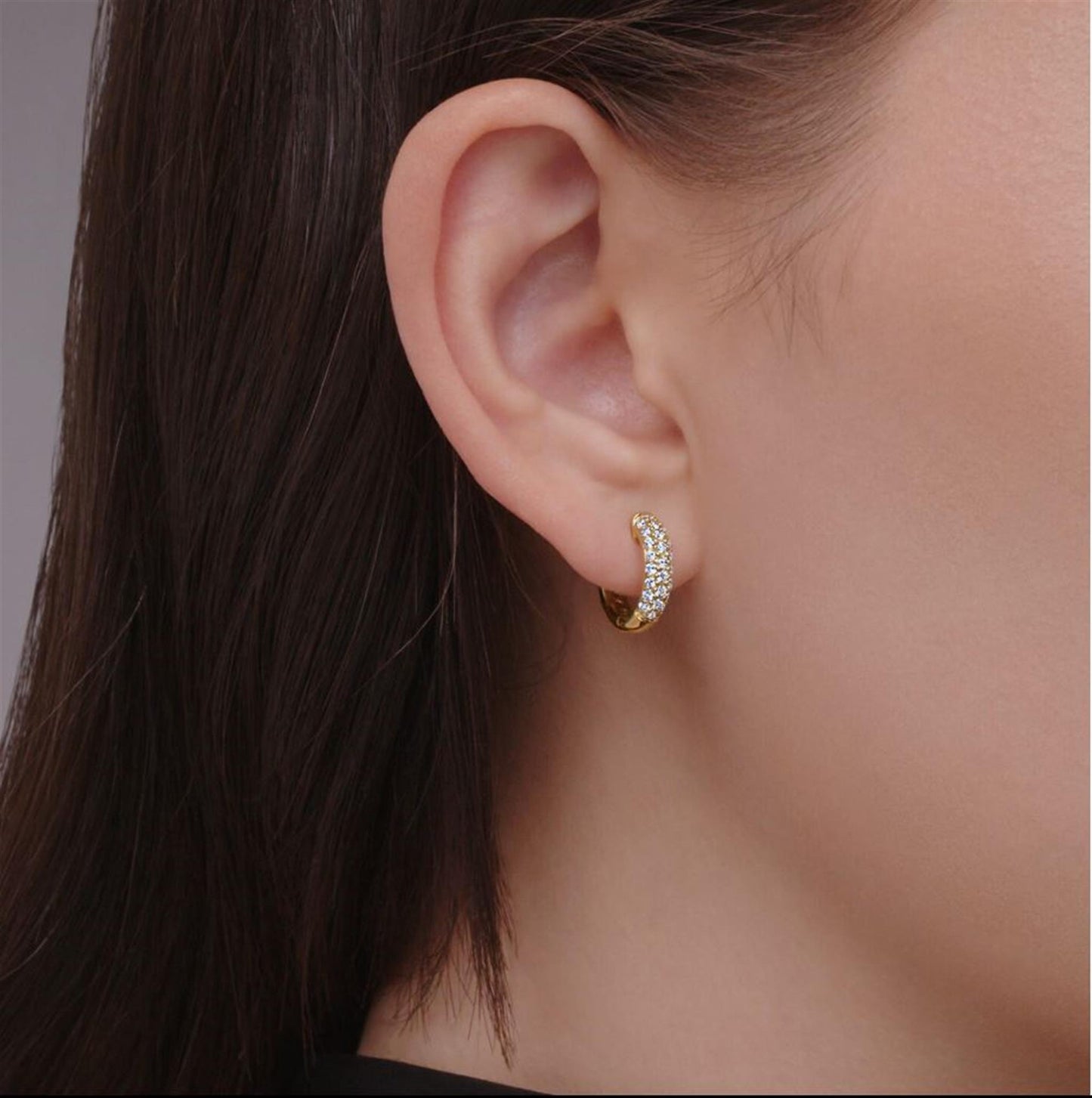 Kwiat Moonlight Petite Pave Diamond Hoop Earrings