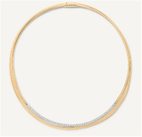 Marco Bicego Masai 3 Strand Collar Diamond Necklace in 18k Gold