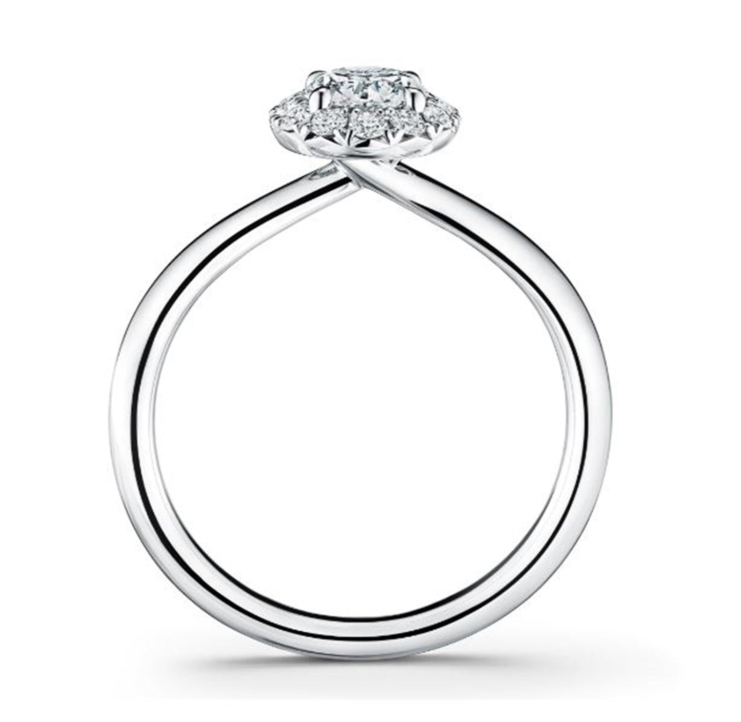 Hearts on Fire Platinum Vela Diamond Halo Ring