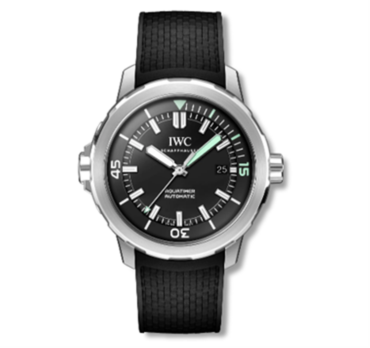 IWC Stainless Steel Aquatimer Automatic 42mm - Black Dial & Black Rubber Strap