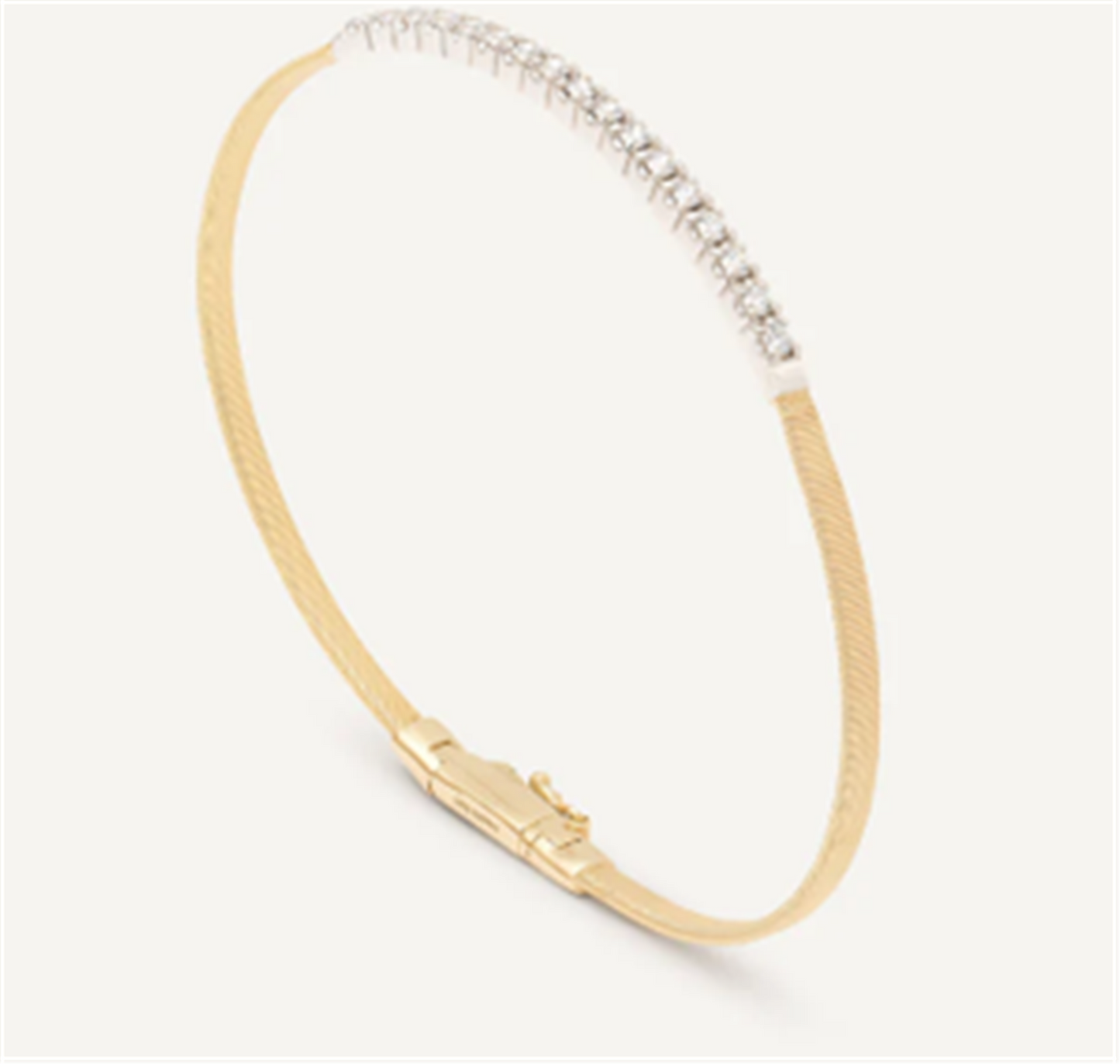 Marco Bicego Masai Single Stackable Bracelet with Diamond Bar in 18k Two-Tone Gold