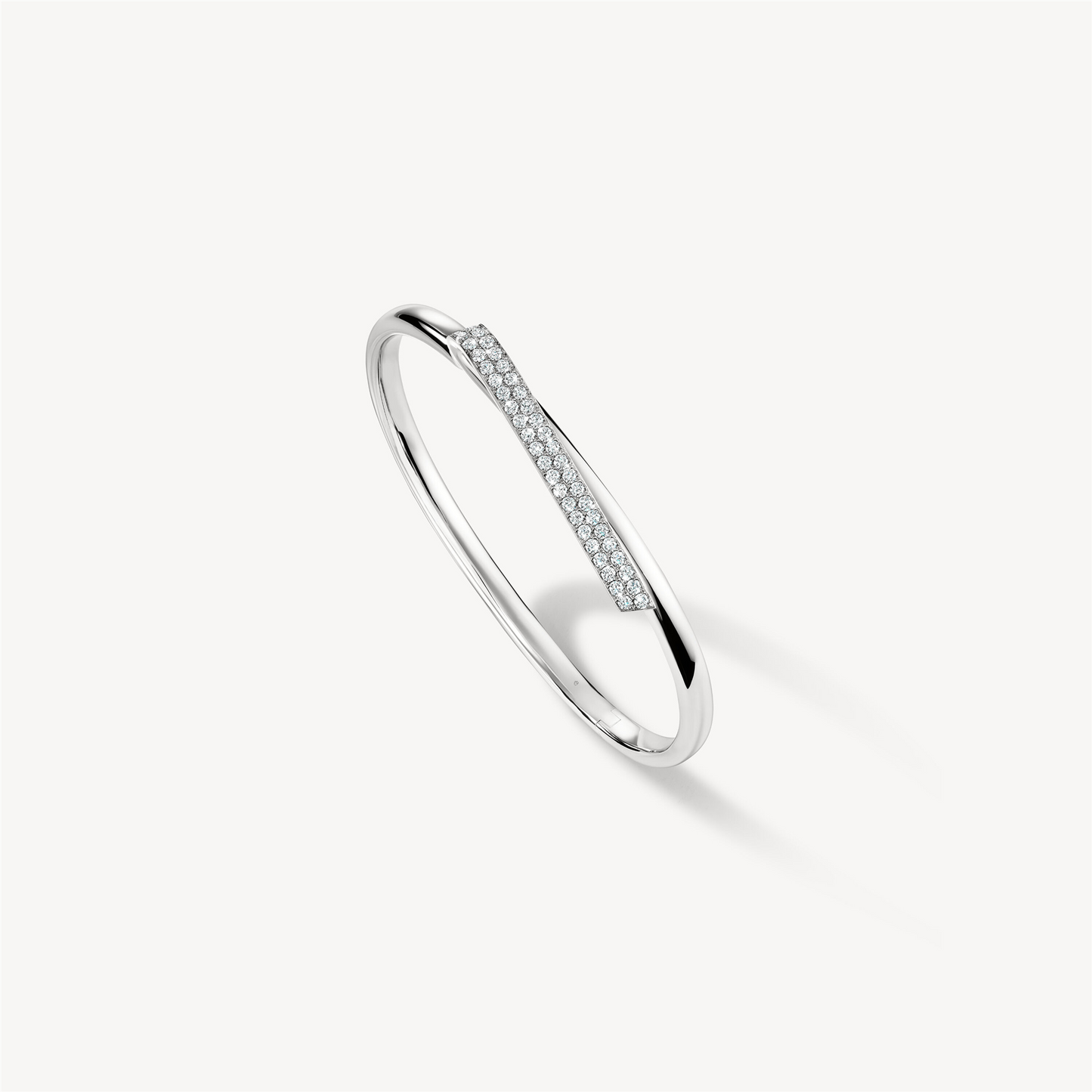 Hearts on Fire Inside/Out Diamond Flip Bangle Bracelet in 18k White Gold, 1.50ct