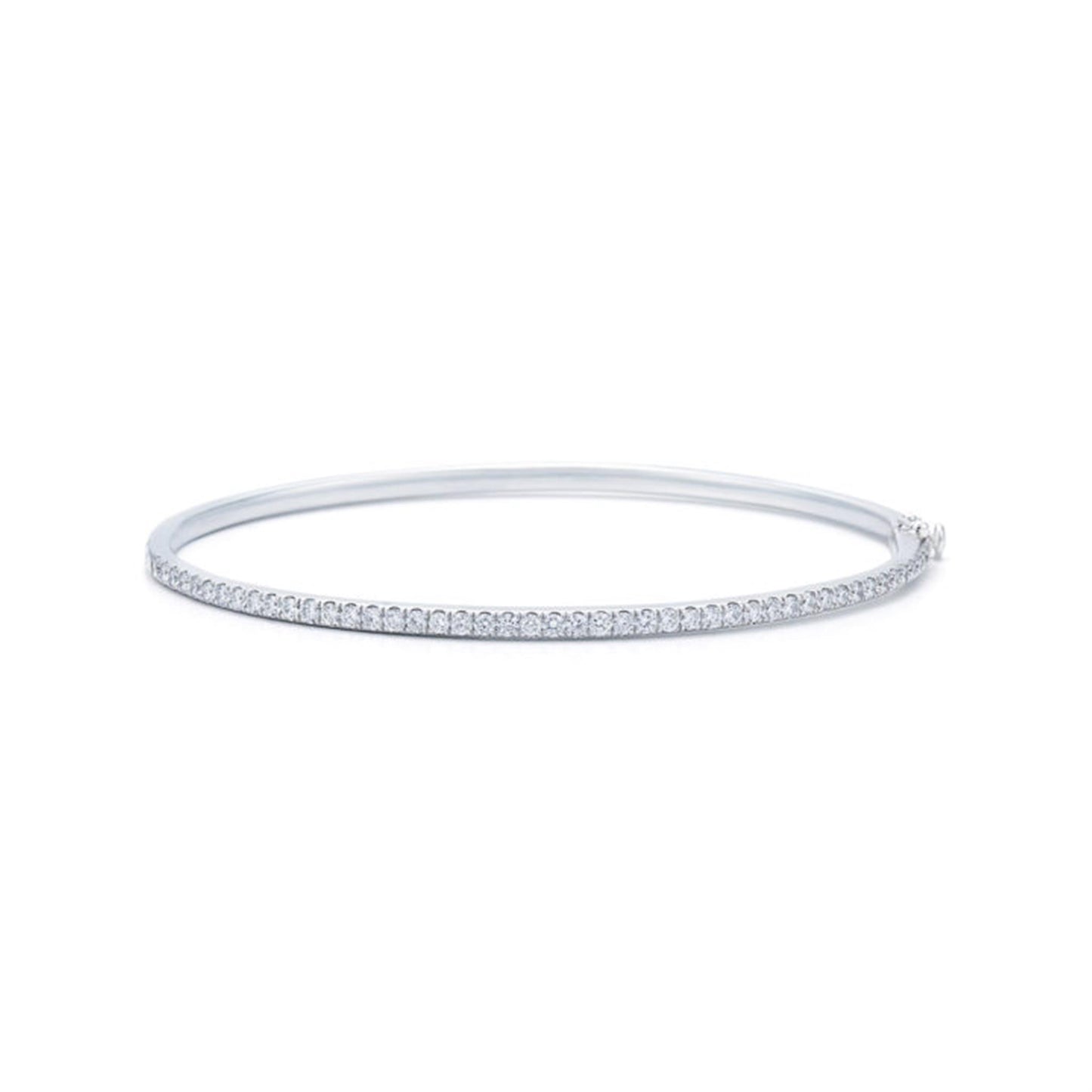 Kwiat Stackable Slim Bangle in 18k White Gold & 1ct Diamonds, 2.10 mm