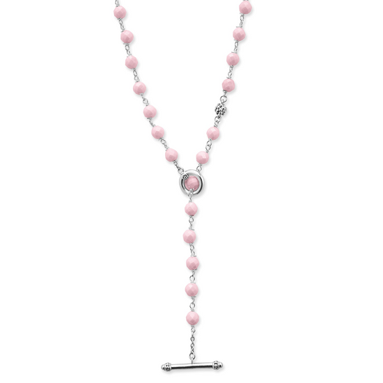 Lagos Long Pink Ceramic Beaded Necklace