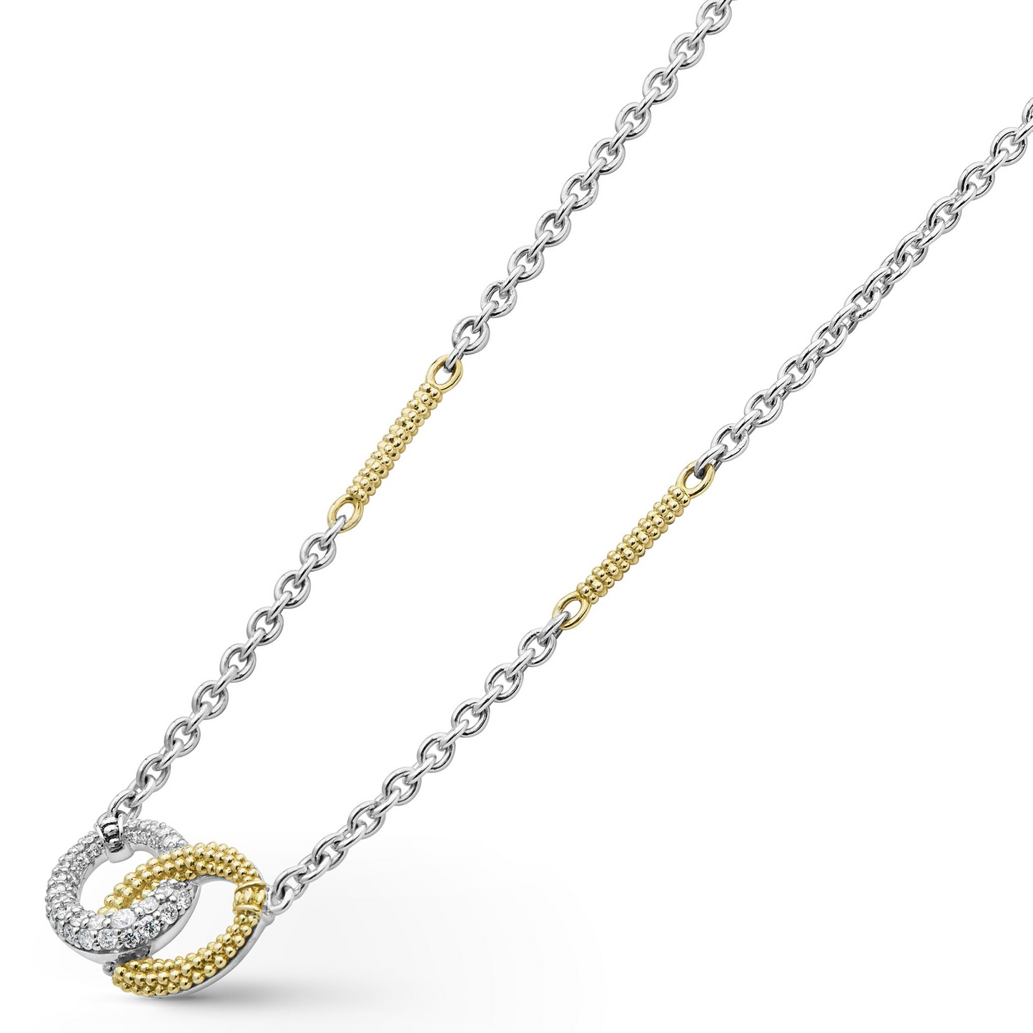 Lagos Two-Tone Link Diamond Necklace