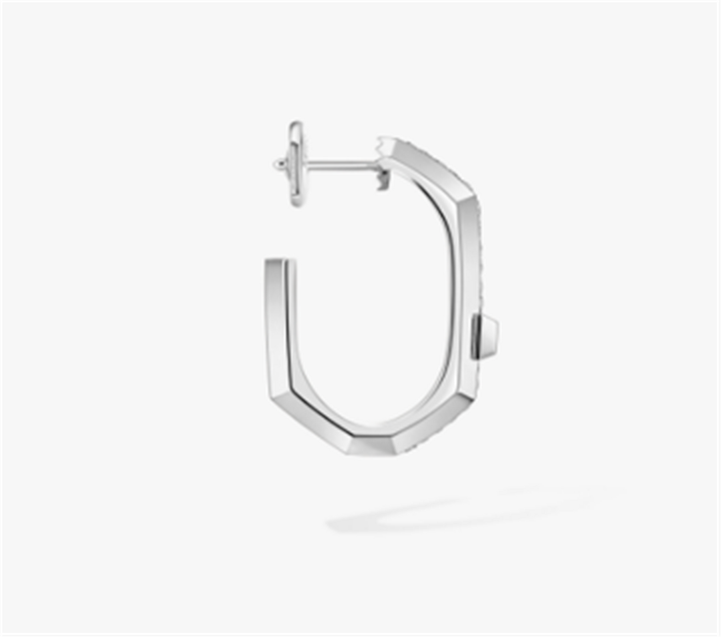 Messika Moderniste Single Pavé Hoop Earring, Small iin 18k White Gold