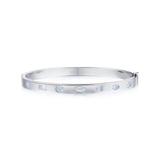 Kwiat Slim Bangle with Mixed Shape Diamonds